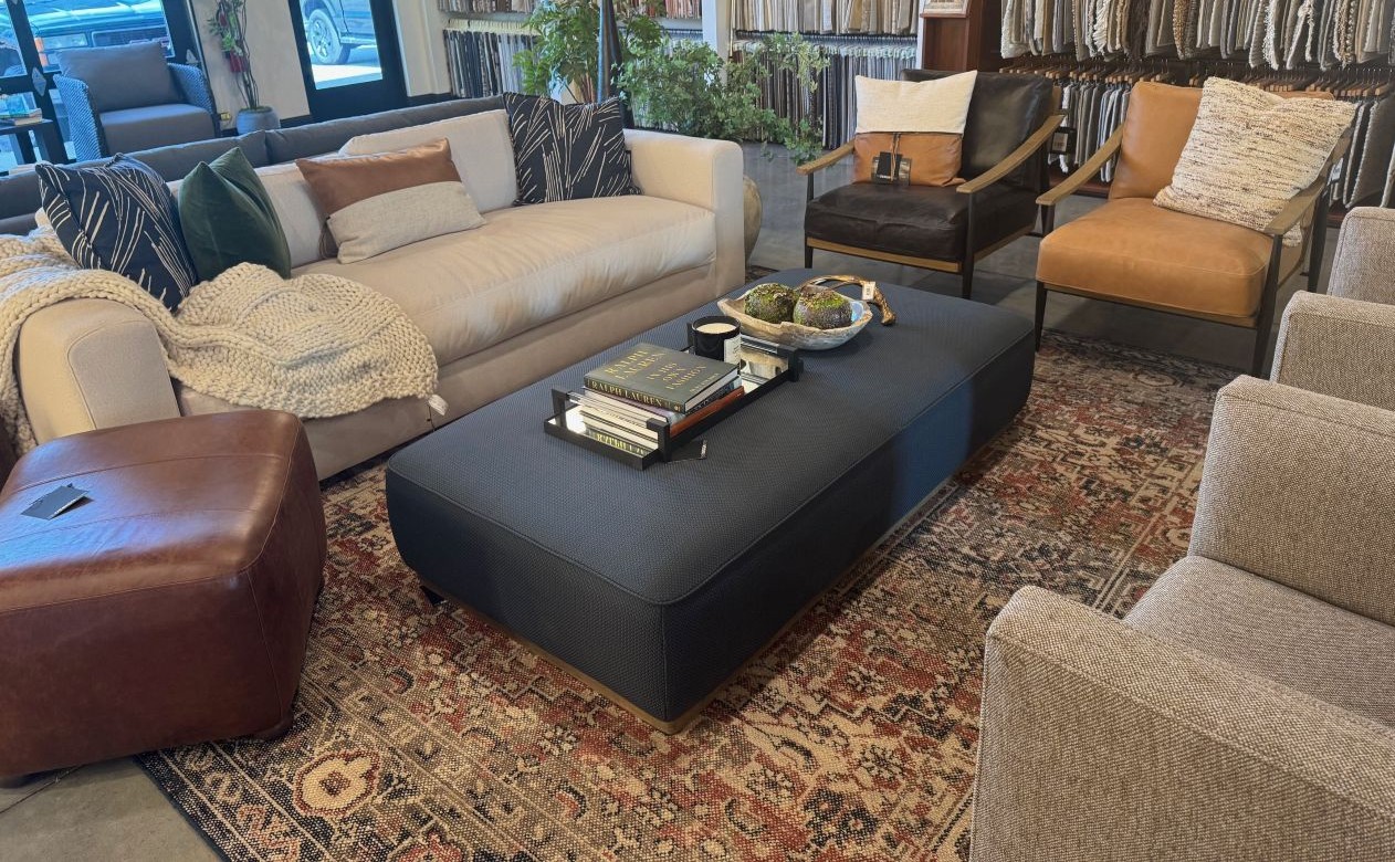 black and grey animal print carpet and carpet runner on stairs
